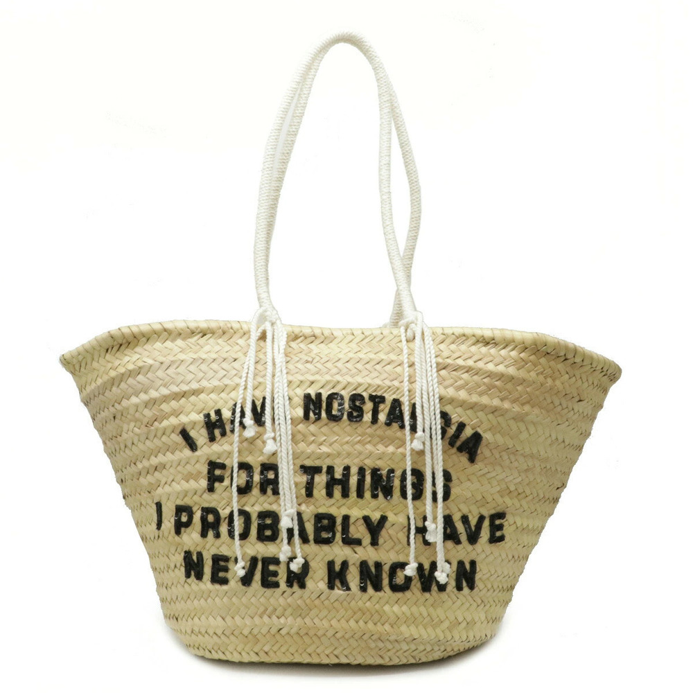 Celine Tote Bag Shoulder Basket Raffia Black